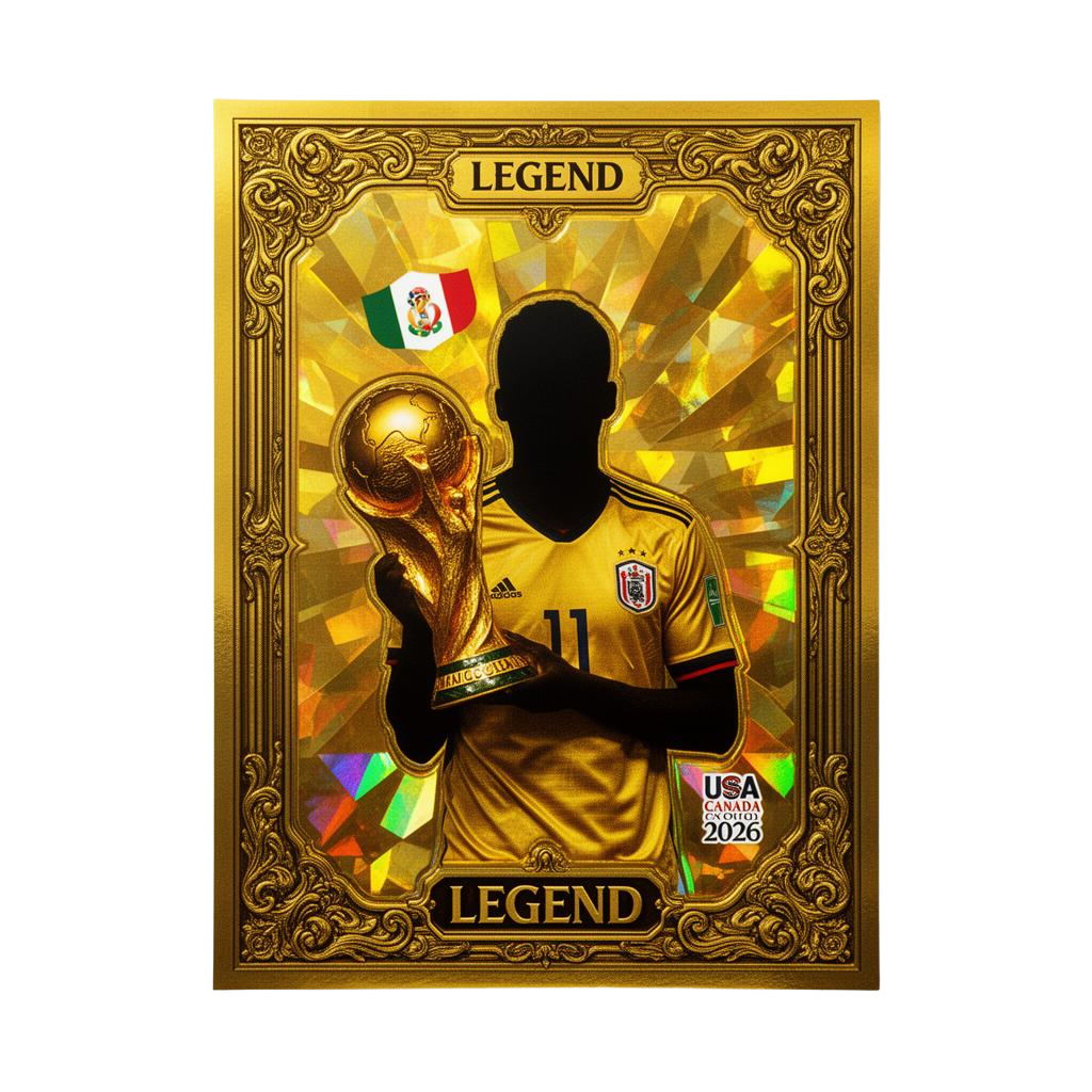 Figurinha lendária dourada Copa 2026
